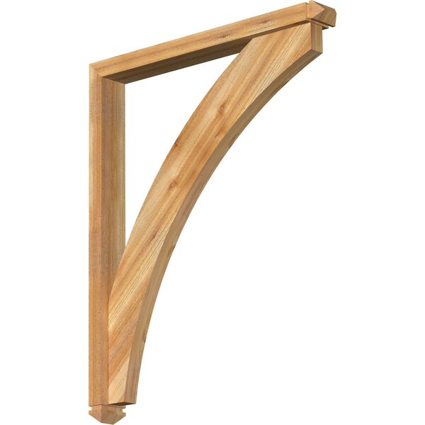 Ekena Millwork Thorton Arts and Crafts Rough Sawn Bracket w/ Offset Brace, Western Red Cedar, 4"W x 34"D x 42"H BKT0402X34X42THR03RWR - main